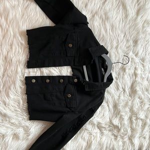 light denim jacket with chain